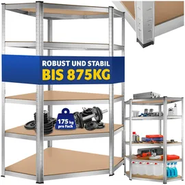 Tectake Schwerlastregal Metall 180 x 89,5 x 89,5 cm Silber