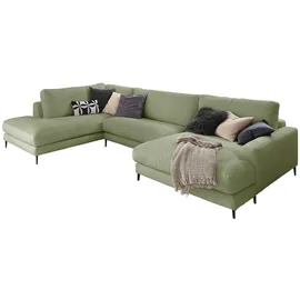 KAWOLA Wohnlandschaft Cord U-Form Grün