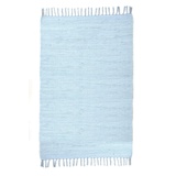 THEKO Teppich Happy Cotton | handgewebt | Farbe: Hellblau | 40x60 cm