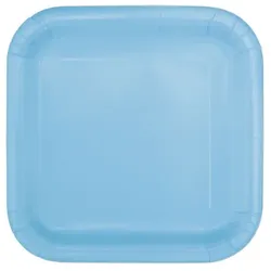 14 eckige Teller hellblau