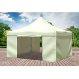 Faltpavillon Faltzelt Pavillon 4x4m Beige Gartenzelt Klappzelt Wasserdicht