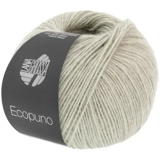 Lana Grossa Ecopuno Häkelwolle, 215 m beige|grau