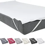 Baumwolle Bettlaken 180x200 cm Eckgummis rutschfest Weiß