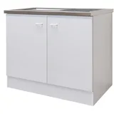 Flex-Well Unterschrank Komplettspüle 100 x 50 cm Weiß