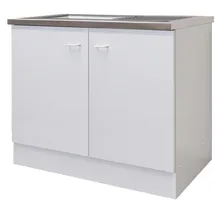 Flex-Well Unterschrank Komplettspüle 100 x 50 cm Weiß