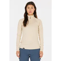 SOS Langarmshirt "Jasna", Herren, Gr. XS, beige, 90% Polyester, 10% Elasthan, unifarben, kurz, hoch geschlossener Ausschnitt, Shirts Langarmshirt, mit bequemem Kragen und diskretem Logodesign