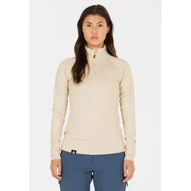 SOS Langarmshirt "Jasna", Herren, Gr. XS, beige, 90% Polyester, 10% Elasthan, unifarben, kurz, hoch geschlossener Ausschnitt, Shirts Langarmshirt, mit bequemem Kragen und diskretem Logodesign