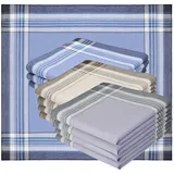 Betz Taschentuch 12 Stück Taschentücher Herrentaschentücher 40x40 cm - Leo 10, (Set, 12-St. 12 Stofftaschentücher), Stofftaschentücher Damen- Männertaschentücher blau