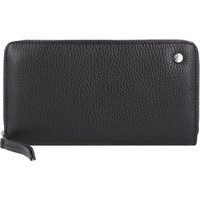 ABRO Leather Adria Zip Wallet Black / Nickel