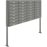 AL Briefkastensysteme 31 Fach Premium Stand Briefkasten Anlage in RAL 9007 Aluminium Grau, Post A4, robust, wetterfest, Artikelnummer: 132P31S4P9007