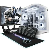 Vibox Gaming PC Set Komplett • Monitor 23 Zoll • AMD Ryzen 5 5500 4,2GHz • Nvidia RTX 3050 16GB • 16GB RAM • 1TB SSD • Windows 11 • WLAN • Weiß