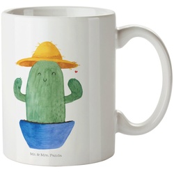 Mr. & Mrs. Panda Tasse Kaktus Sonnenhut – Weiß – Geschenk, Teebecher, Kaffeebecher, Kaktusli, Keramik weiß