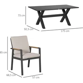 Outsunny Sitzgruppe 7-tlg. grau