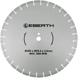EBERTH Diamanttrennscheibe 450mm, für Gipsplatten, Fliesen & Ziegel
