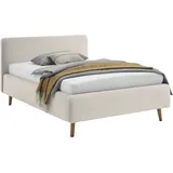 Meise Möbel meise.möbel Polsterbett Mattis 140 x 200 cm Stoff Weiß Ivory