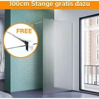 100x200cm Walk In Duschwand, Nano Esg 8mm Vollsatiniert Glas, Duschtrennwand Glaswand Mit Stabilisator