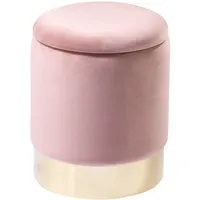 Home4You Sitzhocker Samt Ø 31 cm Rosa