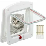 Katzenklappe Für Katzen Und Hunde, Kleine Katzenklappe, 4-fach Abschließbare Mikrochip-tür, Einfache Montage