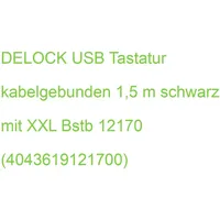 DeLock USB Tastatur kabelgebunden 1.5 m schwarz mit XXL