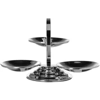 Fink große 3er Etagere 31 cm aus Edelstahl, mit 3 Schälchen, Höhe ca. 31,5