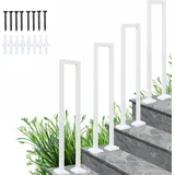 Treppengeländer Innen Weiß, Handlauf Treppe, U Förmiger Handlauf Geländer Treppe, RaußEn Metal Geländer, Nordic Modern Handlauf für Villen Balkone Flure Wohnungen (Weiß, 55cm)