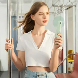 JISULIFE Handventilator Life8 Mini tragbarer USB-Ventilator mit Powerbank-Funktion 2000 mAh und Taschenlampe Grün