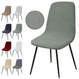 Stuhlhussen 6er Set, Stretch Stuhlbezug Jacquard Esszimmerstühlhussen Universal Stuhlhussen Abnehmbarer Waschbarer Stuhlabdeckung für Esszimmer,Hotel,Bankett,Hochzeit,Partys Deko(T-Hellgrün,6er Set)