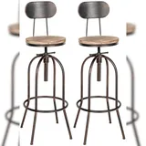 CLP 2er Set Barhocker Pino Holz höhenverstellbar,bronze