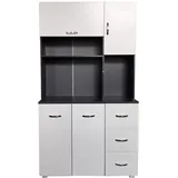 HTI-Line Küchenschrank Blanca Küchenbuffet Grau Weiß für Küche und Esszimmer 100 x 180 x 40 cm (BxHxT)