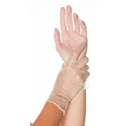 Hygostar Einmalhandschuhe, Vinyl, gepudert, Größe M, transparent, 100 Stück