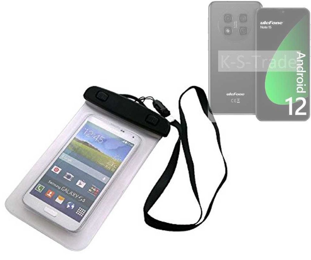K-S-Trade Schutz Hülle Handy Hülle Kompatibel mit Ulefone Note 15 Beach Bag wasserdicht 16cm x 10cm Schutzhülle Staub Sand Flachwasser Beachbag