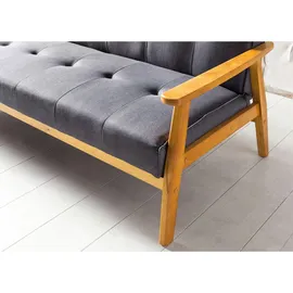 SalesFever Schlafsofa Webstoff 3-Sitzer Dunkelgrau