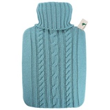 Hugo Frosch Wärmflasche Klassik Strickbezug pastell-blau