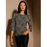Creation L Premium Viskose-Seiden-Shirt Elfenbein/Schwarz 40