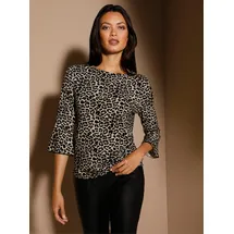 Creation L Premium Viskose-Seiden-Shirt Elfenbein/Schwarz 40