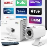 Mini Beamer KIANO GO tragbarer weiß Android WiFi 5GHz HD 720p 200 ANSI bis 128'' Smart Projektor Netflix YouTube Bluetooth HDMI - Weiß