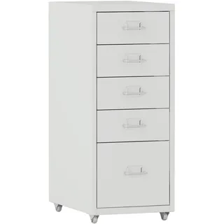 [en.casa] Rollcontainer Kökar mit 5 Schubladen 69x28x41 cm Weiß matt