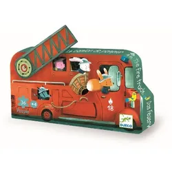 Djeco - (N) Formenpuzzle: The fire truck - 16pcs