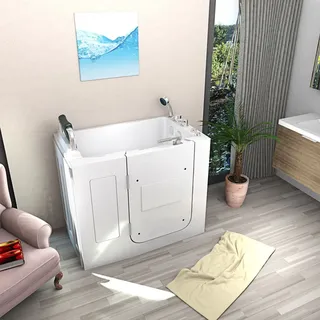 AcquaVapore Sitzwanne Whirlpool Badewanne mit Tür S08WP-B-L 110x68cm