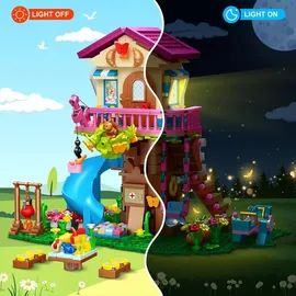 luxuskollektion Baumhaus-Bauspielzeug LED-Licht 618 Stück 3-stöckiges