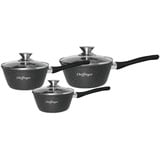 Cheffinger Stielkasserolle Set 6 tlg Ø16-18-20cm Pfanne