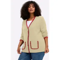 Sheego Strickjacke in sand-kirsche | Gr.: 56/58