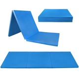 ALPIDEX Klappbare Turnmatte 180 x 60 x 3,2 cm Weichbodenmatte Gymnastikmatte Sportmatte, Farbe:blau