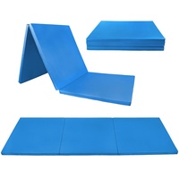 ALPIDEX Klappbare Turnmatte 180 x 60 x 3,2 cm Weichbodenmatte Gymnastikmatte Sportmatte, Farbe:blau