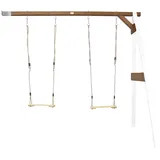 Axi Doppel-Anbauschaukel Weiß - Braun 160 x 244 x 207 cm