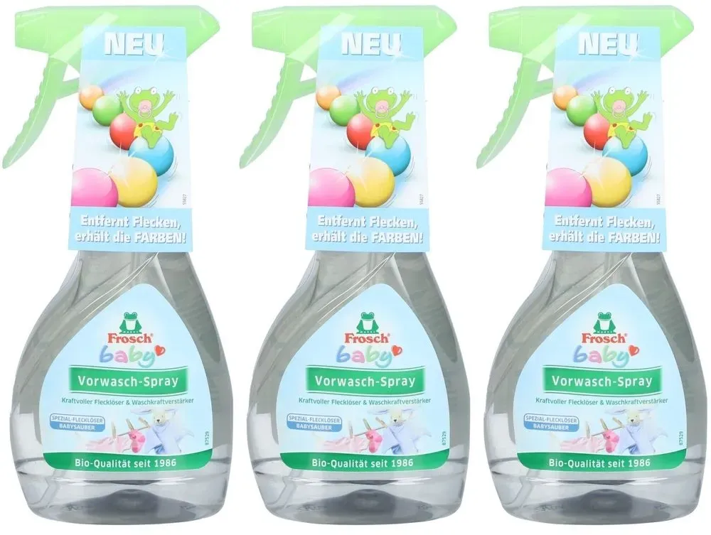 Frosch® Baby Vorwasch-Spray – Kraftvoller Flecklöser für Babykleidung