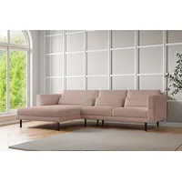 Fun Möbel Ecksofa Designersofa AGADA in Stoff Poso Hellrosa