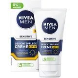 NIVEA Men Sensitive Gesichtspflege Creme Männer Feuchtigkeitscreme, Gesichtscreme für mit Kamille, für empfindliche Haut, Männer Hautpflege mit LSF 15, Hautcreme (75 ml)