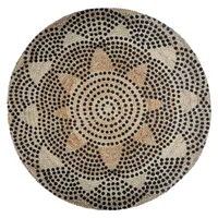 Atmosphera Jute-teppich, rund, Ø 120 Cm, Geometrischer Aufdruck