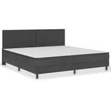 vidaXL Boxspring-Bettgestell Grau Stoff 200x200 cm